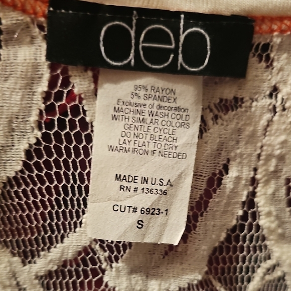 Deb Women's White Graphic Asymmetrical Blouse With Heart Design Size Small - Picture 2 of 7